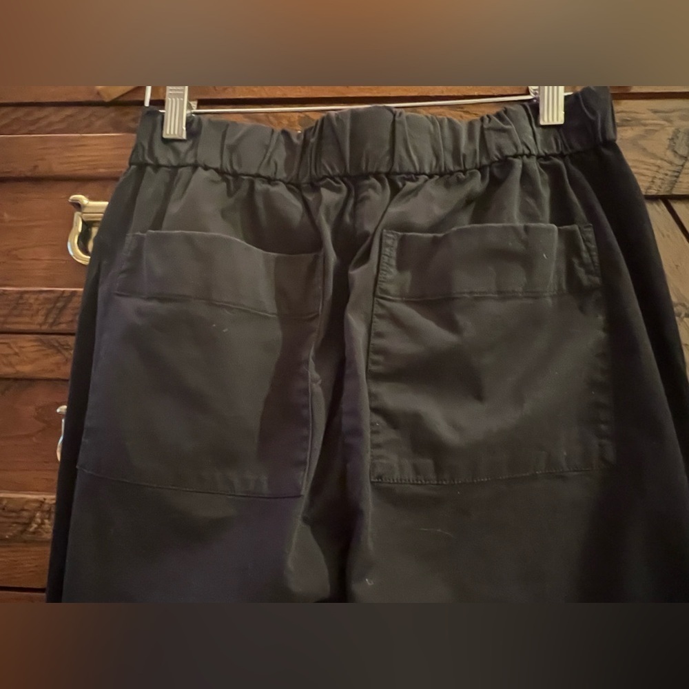 Everlane Wide Leg The Easy Pull On Black Organic Cotton Pants Sz 12 EUC - Picture 12 of 15